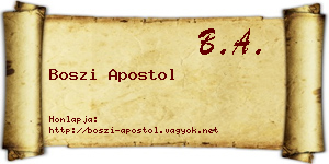 Boszi Apostol névjegykártya